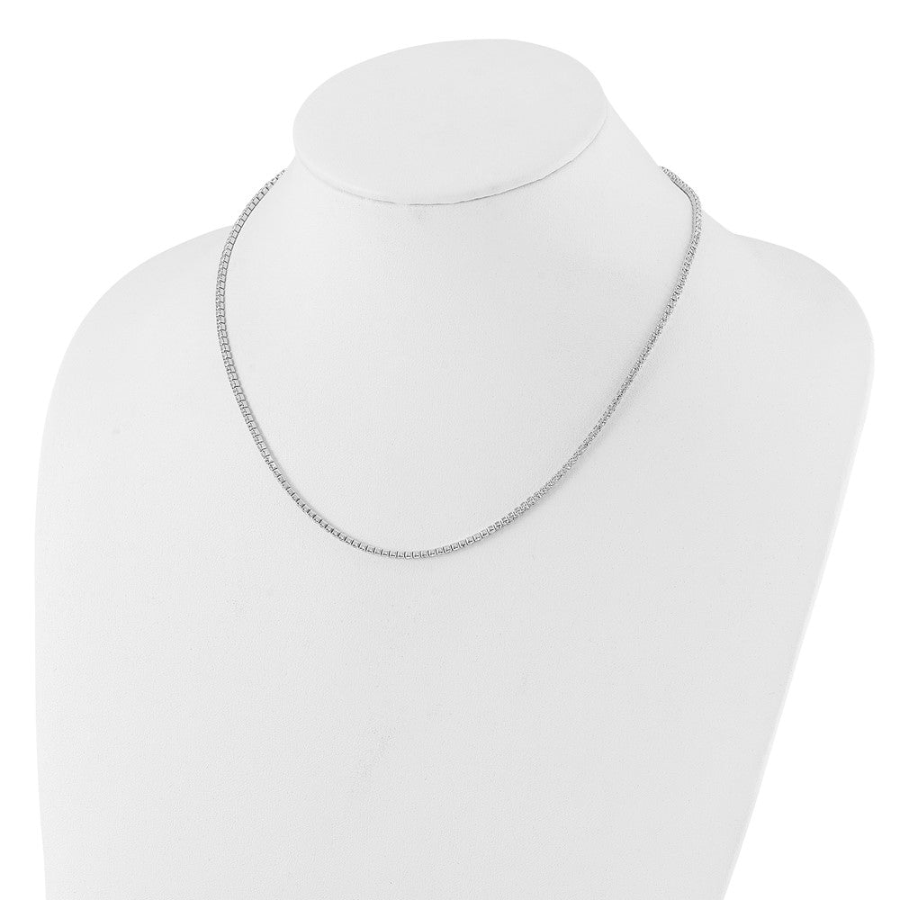 Silver-tone Polished Crystal 17.5in Necklace
