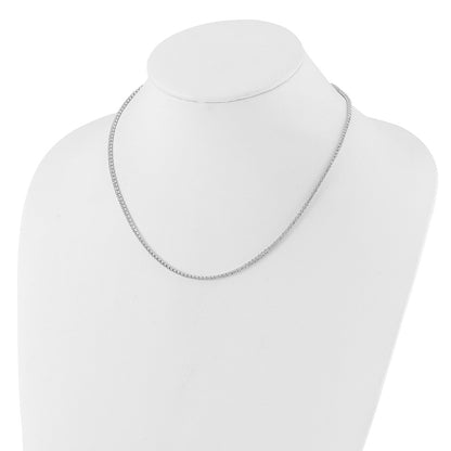 Silver-tone Polished Crystal 17.5in Necklace