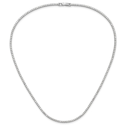 Silver-tone Polished Crystal 17.5in Necklace