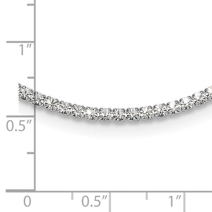 Silver-tone Polished Crystal 17.5in Necklace