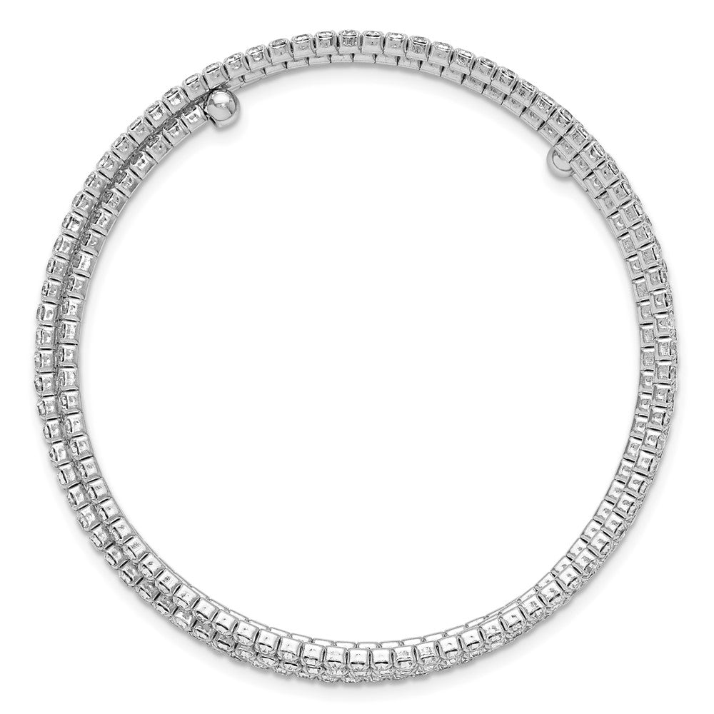 Silver-tone Crystal 5 Row Wrap Bracelet
