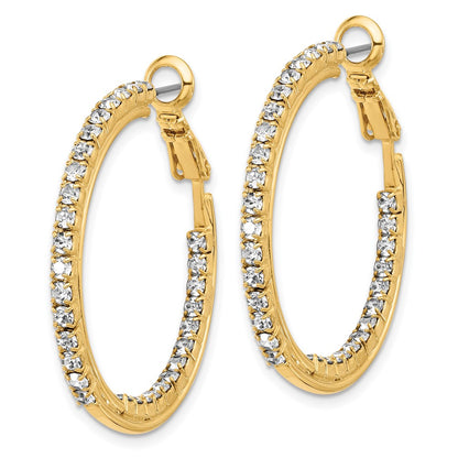 Flash Gold-tone Crystal In & Out Hoop Earrings