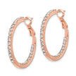 Flash Rose-Tone Crystal In & Out Hoop Earrings