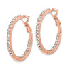 Flash Rose-Tone Crystal In & Out Hoop Earrings