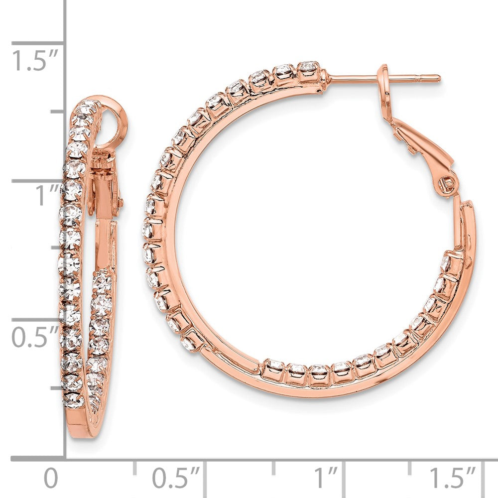 Flash Rose-Tone Crystal In & Out Hoop Earrings