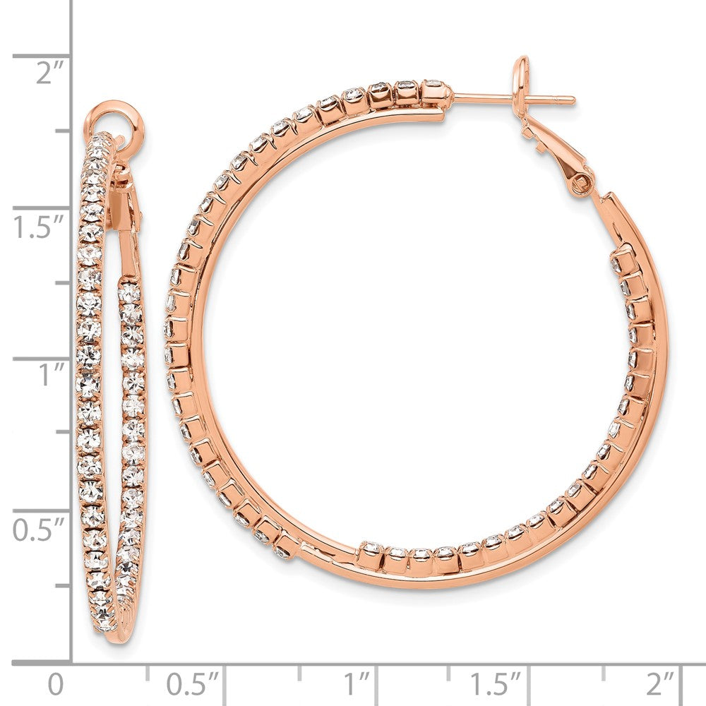 Flash Rose-Tone Crystal In & Out Hoop Earrings