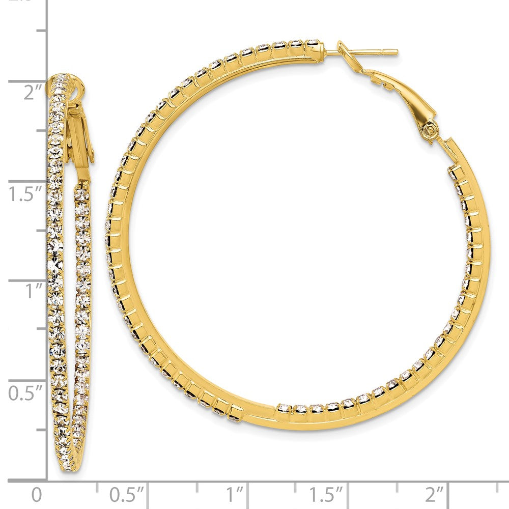 Flash Gold-tone Crystal In & Out Hoop Earrings