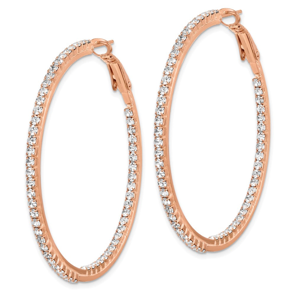 Flash Rose-Tone Crystal In & Out Hoop Earrings