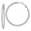 Silver-tone Polished Crystal In & Out Hoop Earrings