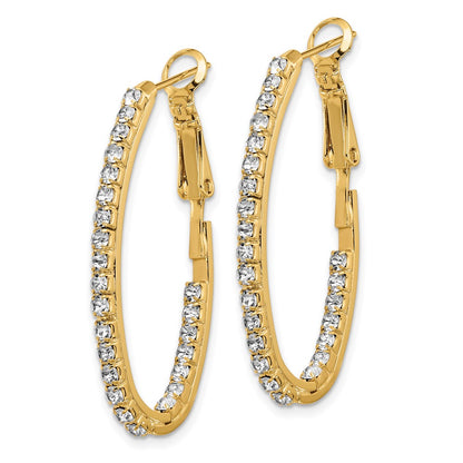 Flash Gold-tone Crystal In & Out Hoop Earrings