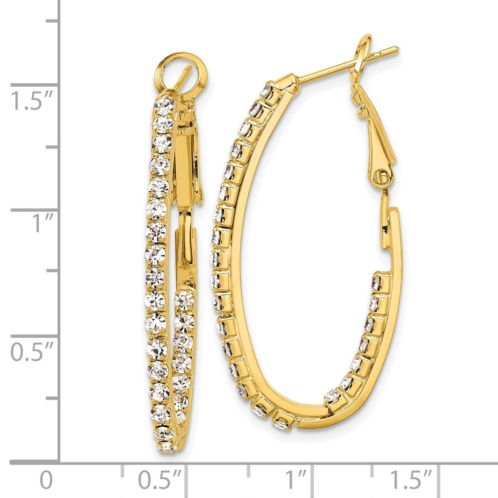 Flash Gold-tone Crystal In & Out Hoop Earrings