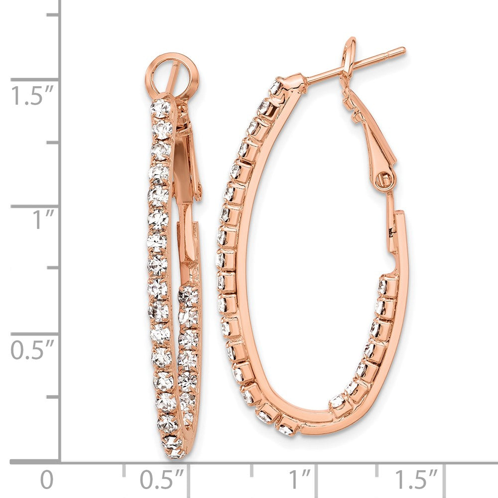 Flash Rose-Tone Crystal In & Out Hoop Earrings
