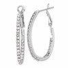 Silver-tone Polished Crystal In & Out Hoop Earrings