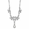 1928 Jewelry Silver-tone Sparkling Clear Crystals from Swarovski Teardrop Adjustable 15 inch Vintage Style Necklace with 3 inch extension