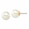 1928 Jewelry Gold-tone 12mm Ivory Imitation Pearl Post Stud Earrings