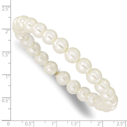 1928 Jewelry 8mm Ivory Imitation Pearl Stretch Bracelet