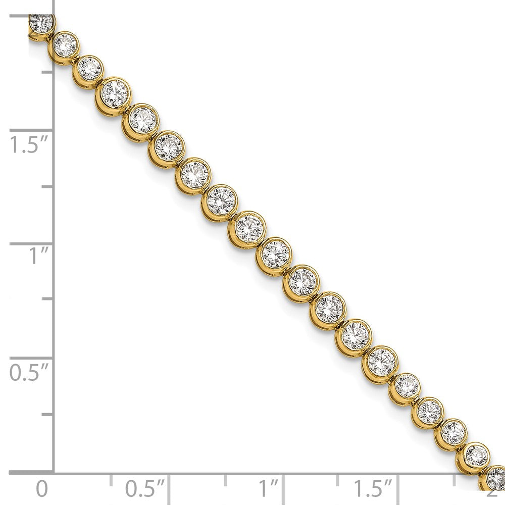 14k 3 carat Lab Grown Diamond VS/SI+ G+ Complete Round Bezel Set 7 inch Tennis Bracelet