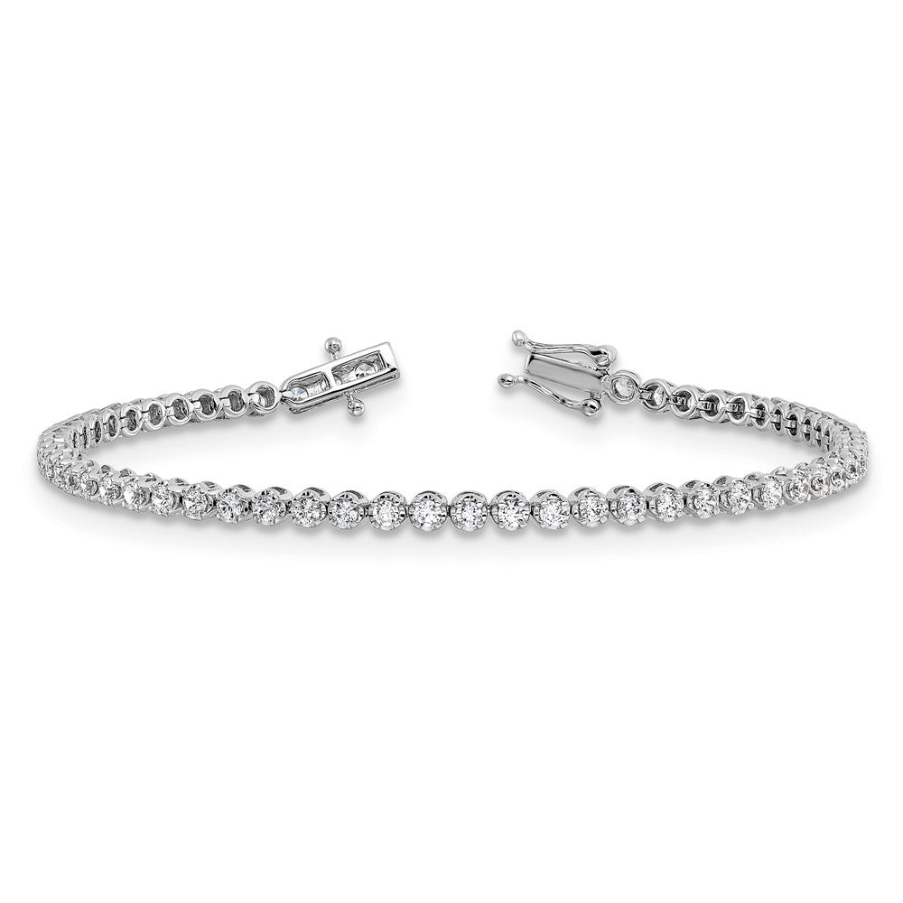 14k White Gold 2 carat Lab Grown Diamond VS/SI+ G+ Complete Round Tennis Bracelet
