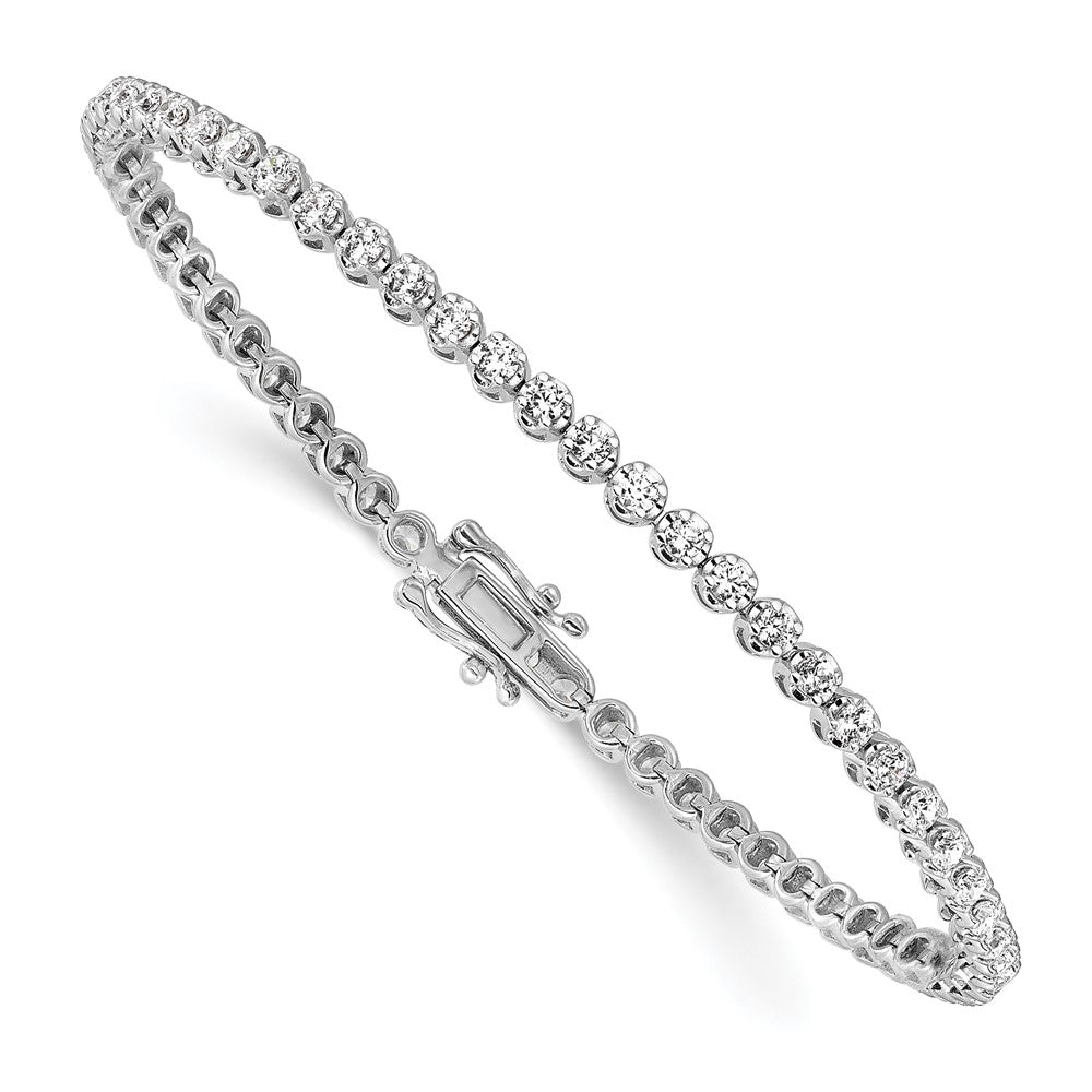 14k White Gold 2 carat Lab Grown Diamond VS/SI+ G+ Complete Round Tennis Bracelet
