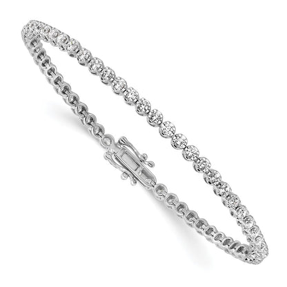 14k White Gold 2 carat Lab Grown Diamond VS/SI+ G+ Complete Round Tennis Bracelet