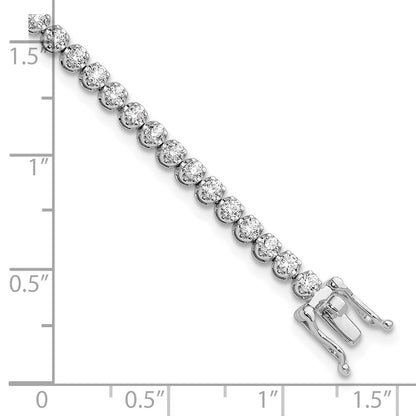 14k White Gold 2 carat Lab Grown Diamond VS/SI+ G+ Complete Round Tennis Bracelet