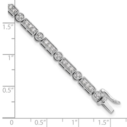 14k White Gold 1 3/8 carat Lab Grown Diamond VS/SI+ G+ Complete 7 inch Bracelet