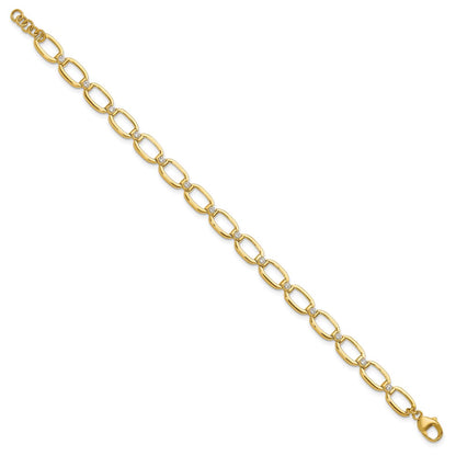 14k 1/2 carat Lab Grown Diamond VS/SI+ G+ Complete Oval Link 6.75 inch with .25 inch extension Bracelet