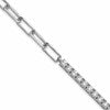 14k White Gold 3 3/4 carat Lab Grown Diamond VS/SI+ G+ Complete Half Paperclip 7 inch with an 1 inch exension Bracelet
