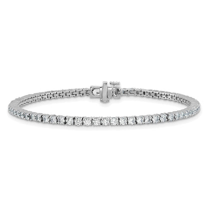 14k White Gold  2 3/4 carat Lab Grown Diamond VS+ F+ Complete Tennis Bracelet