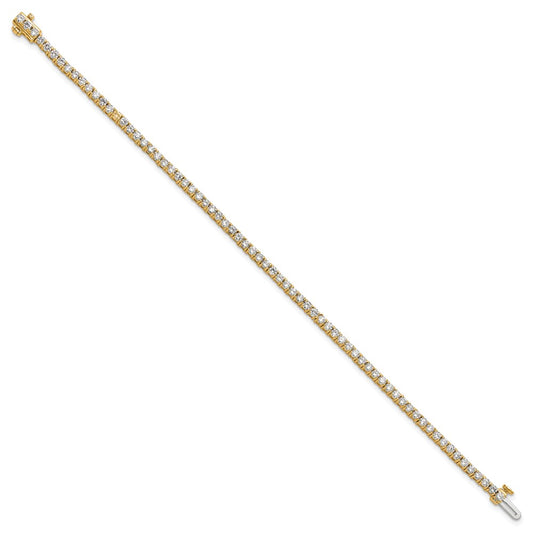 14k 2 3/4 carat Lab Grown Diamond VS+ F+ Complete Tennis Bracelet