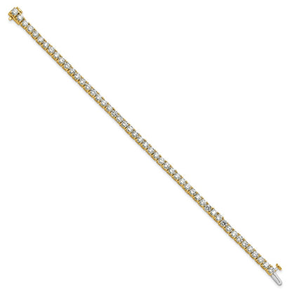 14k 7 carat Lab Grown Diamond VS+ F+ Complete Tennis Bracelet
