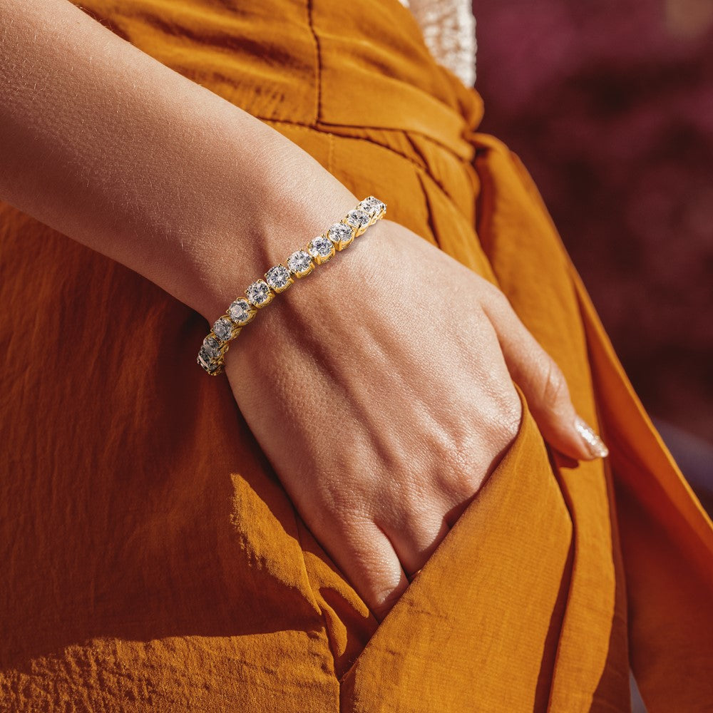 14k 25 carat Lab Grown Diamond VS+ F+ Complete Tennis Bracelet