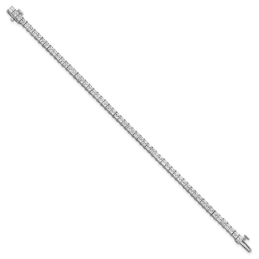 14k White Gold 7 carat Lab Grown Diamond VS/SI+ G+ Complete Princess Prong Set Tennis Bracelet