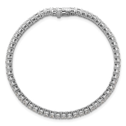 14k White Gold 7 carat Lab Grown Diamond VS/SI+ G+ Complete Princess Prong Set Tennis Bracelet