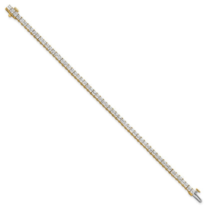 14k 7 carat Lab Grown Diamond VS/SI+ G+ Complete Princess Prong Set Tennis Bracelet