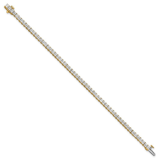 14k 7 carat Lab Grown Diamond VS/SI+ G+ Complete Princess Prong Set Tennis Bracelet