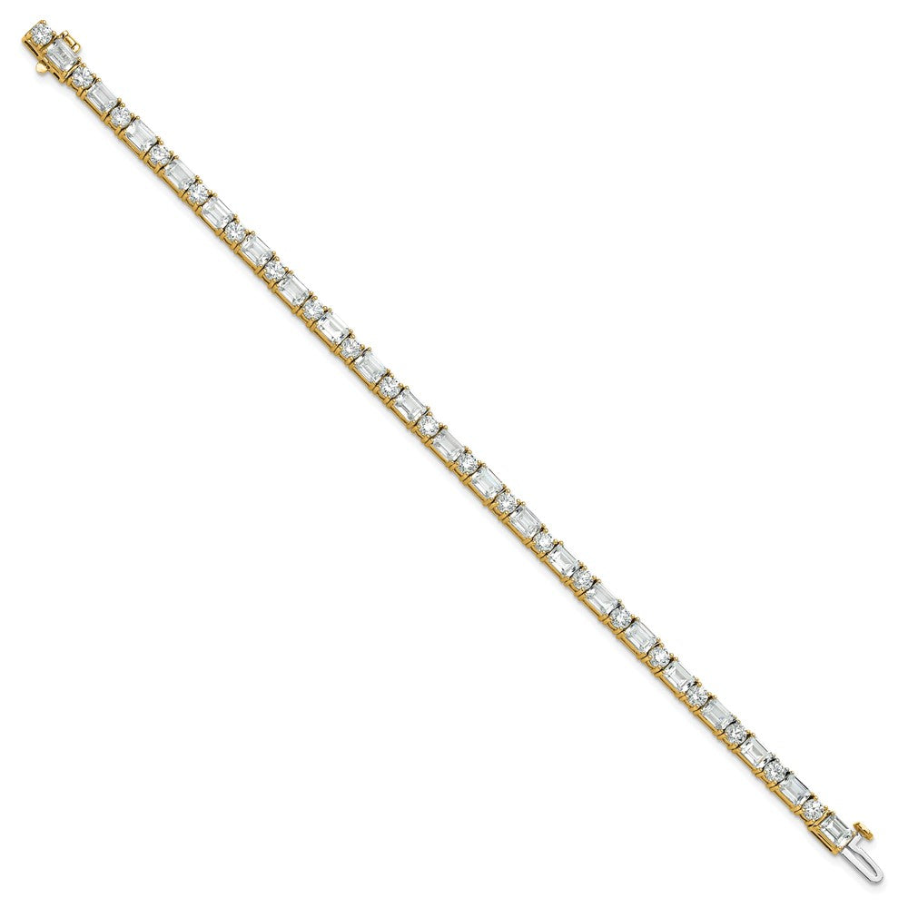 14k 10 carat Lab Grown Diamond VS/SI+ G+ Complete Emerald and Round Tennis Bracelet