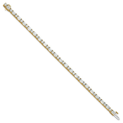 14k 10 carat Lab Grown Diamond VS/SI+ G+ Complete Emerald and Round Tennis Bracelet