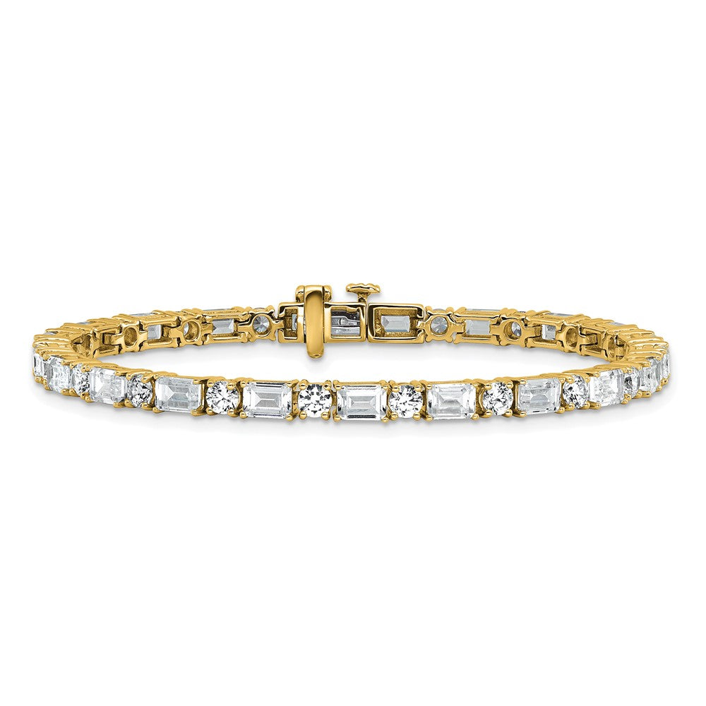 14k 10 carat Lab Grown Diamond VS/SI+ G+ Complete Emerald and Round Tennis Bracelet