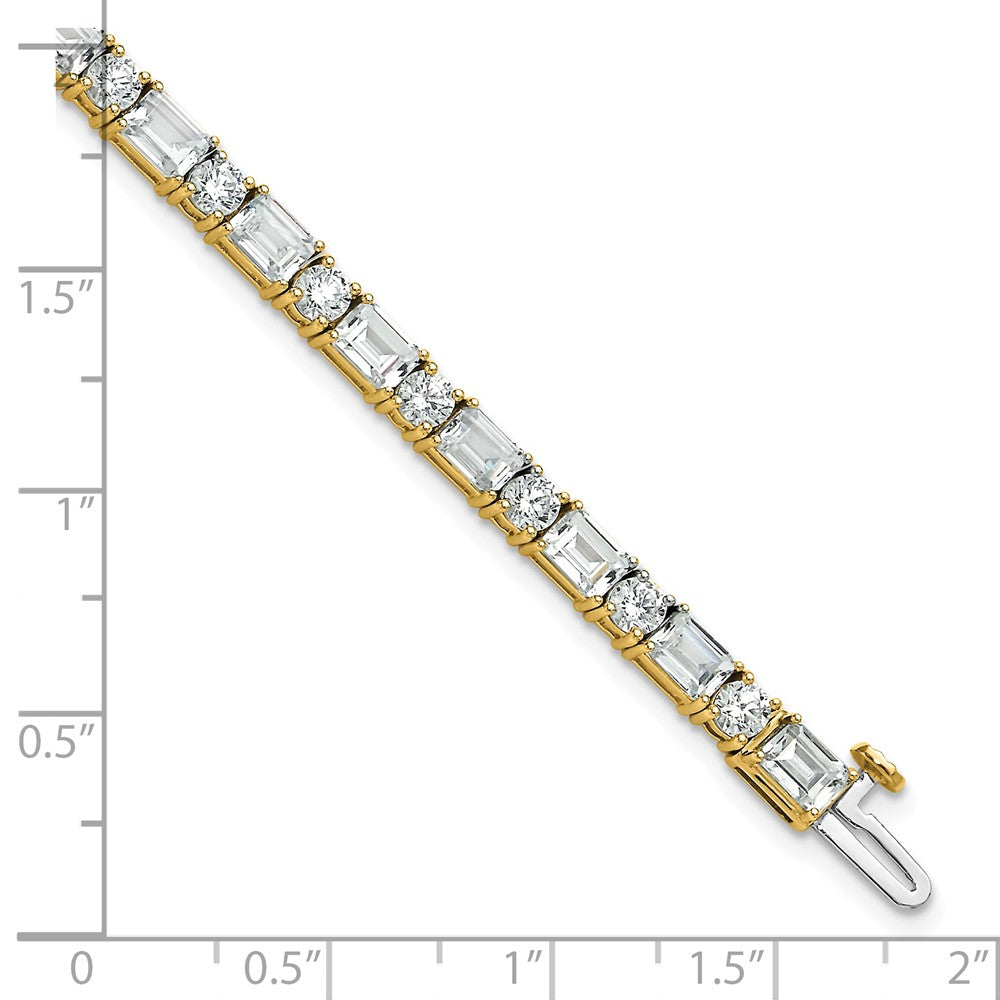 14k 10 carat Lab Grown Diamond VS/SI+ G+ Complete Emerald and Round Tennis Bracelet