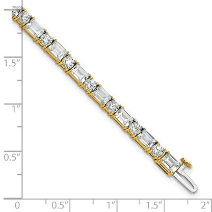 14k 10 carat Lab Grown Diamond VS/SI+ G+ Complete Emerald and Round Tennis Bracelet