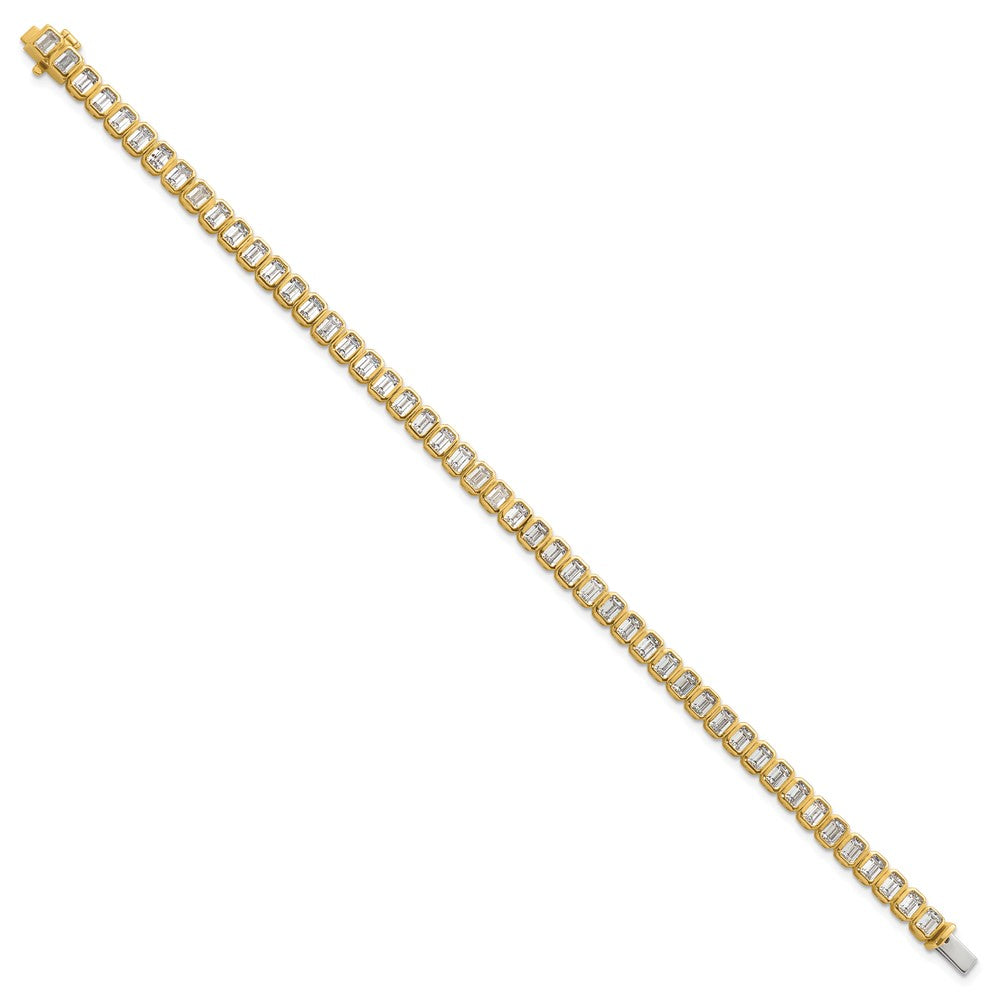 14k 6 1/2 carat Lab Grown Diamond VS/SI+ G+ Complete Emerald Bezel Set Tennis Bracelet