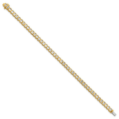 14k 6 1/2 carat Lab Grown Diamond VS/SI+ G+ Complete Emerald Bezel Set Tennis Bracelet