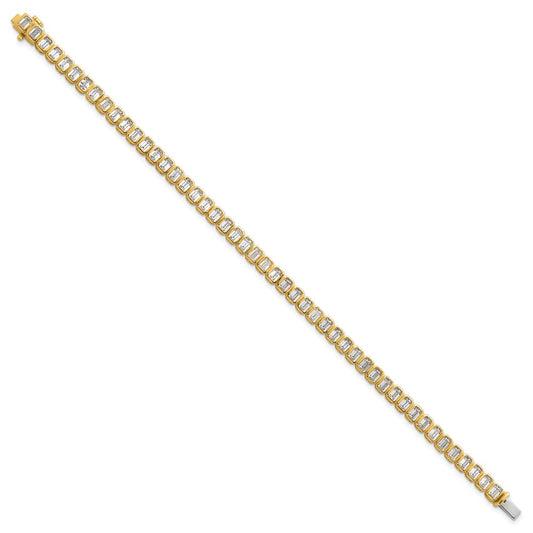 14k 6 1/2 carat Lab Grown Diamond VS/SI+ G+ Complete Emerald Bezel Set Tennis Bracelet