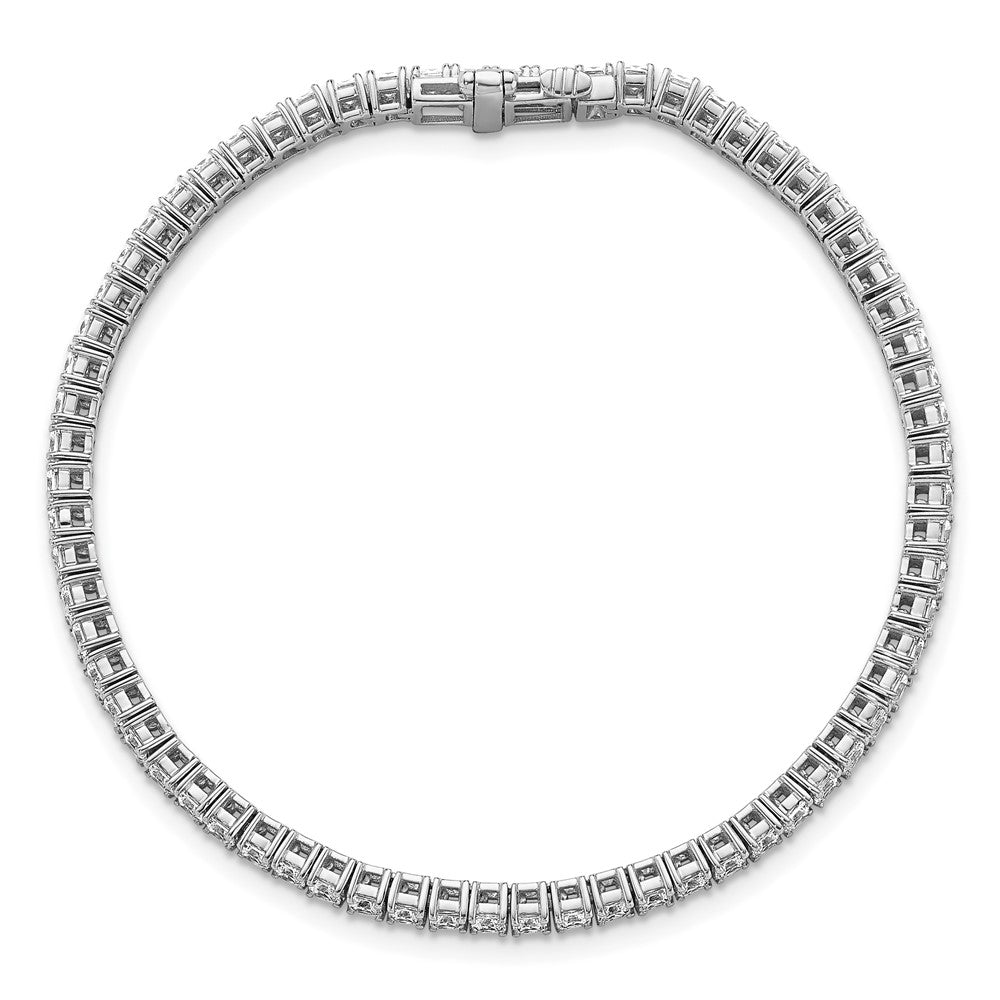 14k White Gold 5 carat Lab Grown Diamond VS/SI+ G+ Complete Princess Prong Set Tennis Bracelet