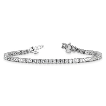 14k White Gold 5 carat Lab Grown Diamond VS/SI+ G+ Complete Princess Prong Set Tennis Bracelet