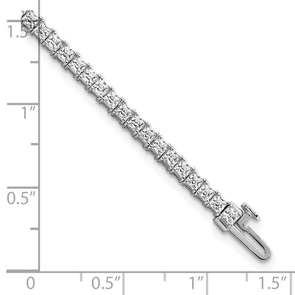 14k White Gold 5 carat Lab Grown Diamond VS/SI+ G+ Complete Princess Prong Set Tennis Bracelet