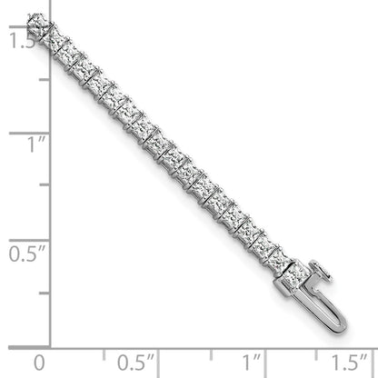 14k White Gold 5 carat Lab Grown Diamond VS/SI+ G+ Complete Princess Prong Set Tennis Bracelet