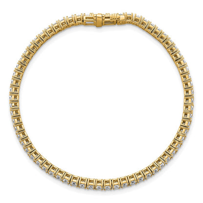 14k 5 carat Lab Grown Diamond VS/SI+ G+ Complete Princess Prong Set Tennis Bracelet