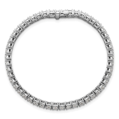 14k White Gold 10 carat Lab Grown Diamond VS/SI+ G+ Complete Princess Prong Set Tennis Bracelet